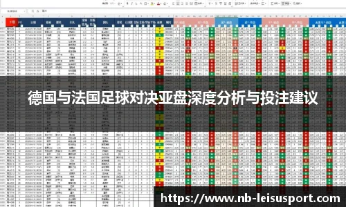 德国与法国足球对决亚盘深度分析与投注建议
